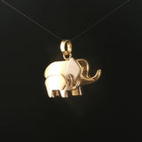 18k Yellow and White Gold 7.8g Mother and Child Elephant Charm Pendant
