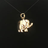 18k Yellow and White Gold 7.8g Mother and Child Elephant Charm Pendant