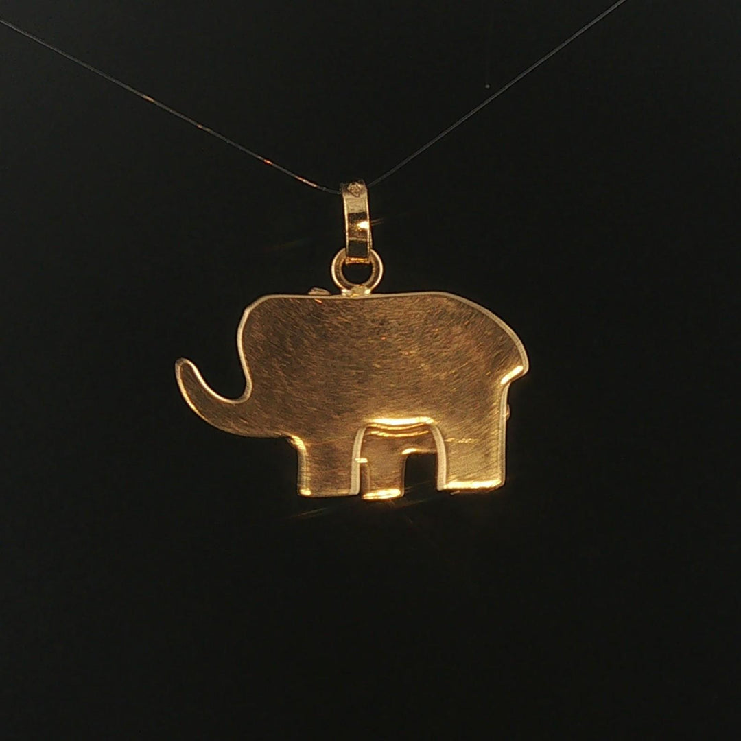 18k Yellow and White Gold 7.8g Mother and Child Elephant Charm Pendant