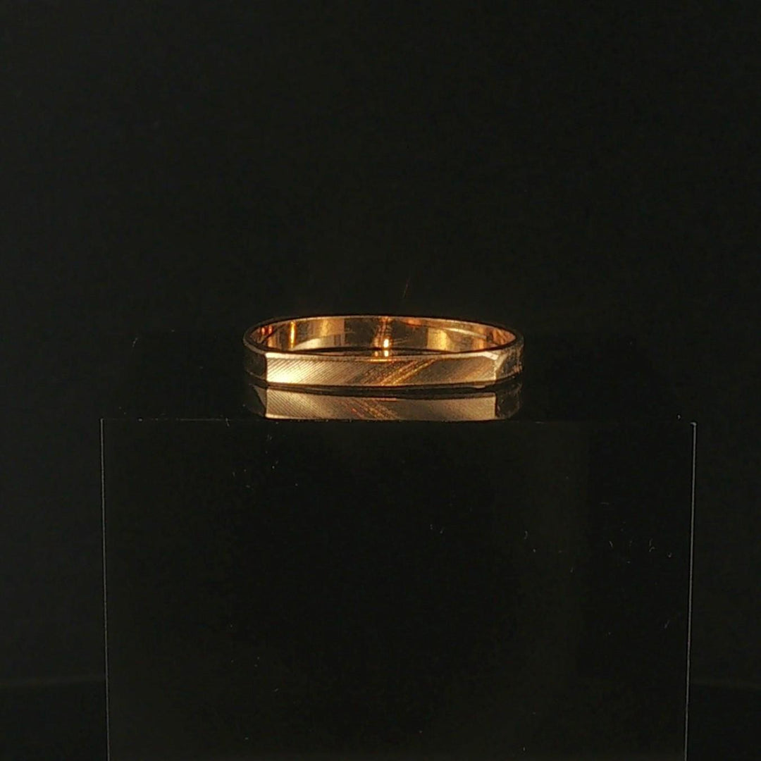 18k Yellow Gold 2.5g Solid Squared Vintage Band Ring Size 10