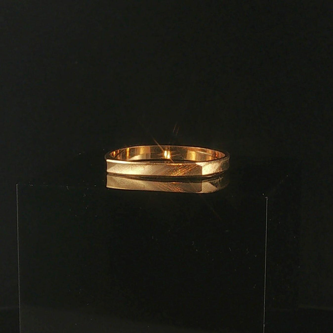 18k Yellow Gold 2.5g Solid Squared Vintage Band Ring Size 10