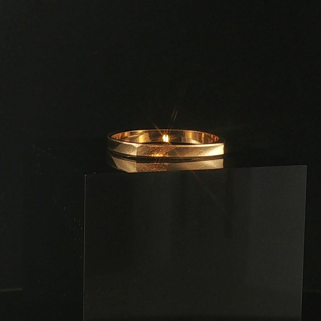 18k Yellow Gold 2.5g Solid Squared Vintage Band Ring Size 10
