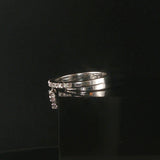 18k White Gold and 0.15cttw Diamond Butterfly Charm Band Ring Italy Size 7.5