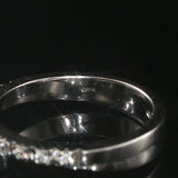 18k White Gold and 0.15cttw Diamond Butterfly Charm Band Ring Italy Size 7.5