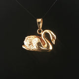 Steve Wardle 14k Yellow Gold 15.5g Heavy Ruby Eyes Swan Pendant