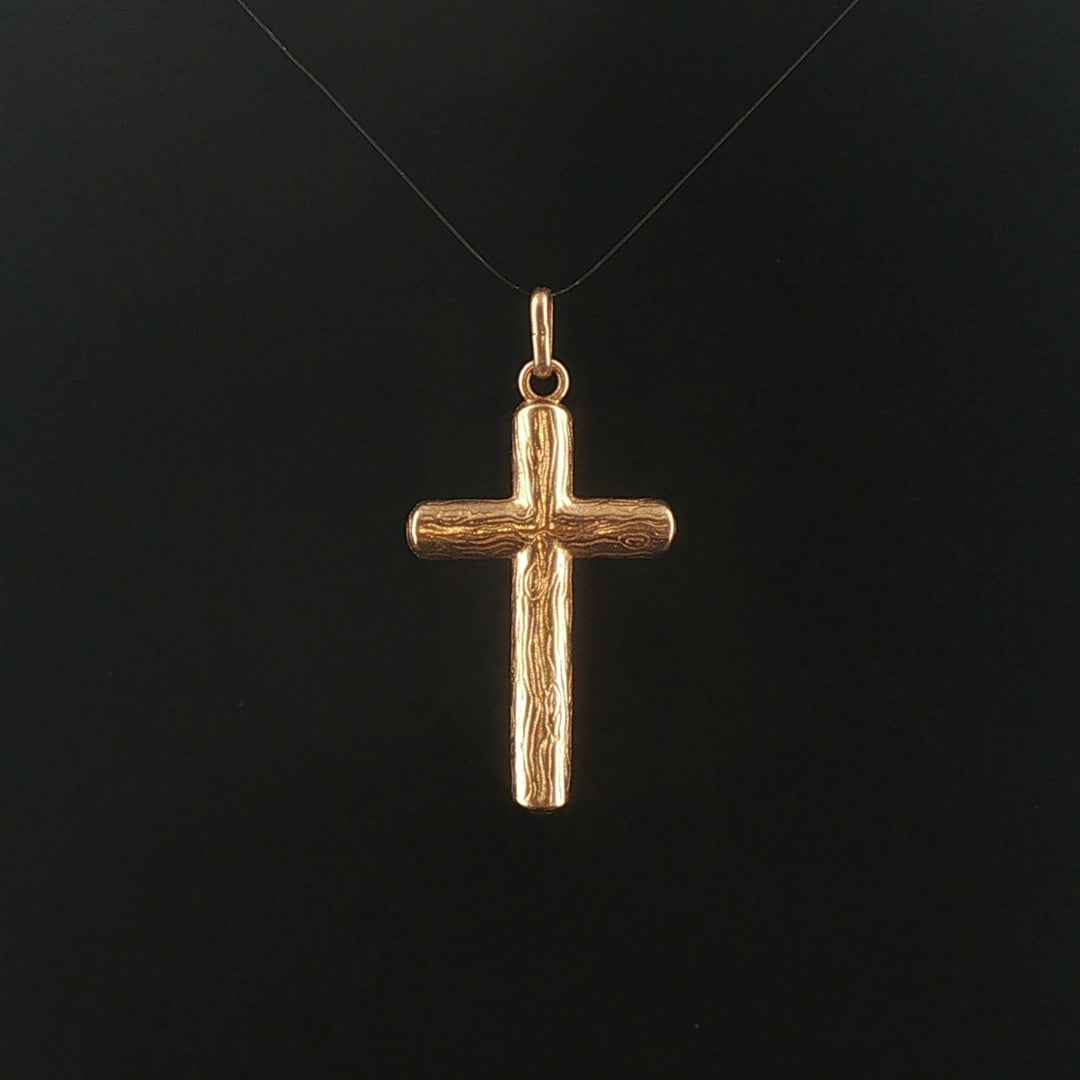 14k Yellow Gold 4.4g Solid Vintage Cross Pendant 1.75"