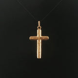 14k Yellow Gold 4.4g Solid Vintage Cross Pendant 1.75"