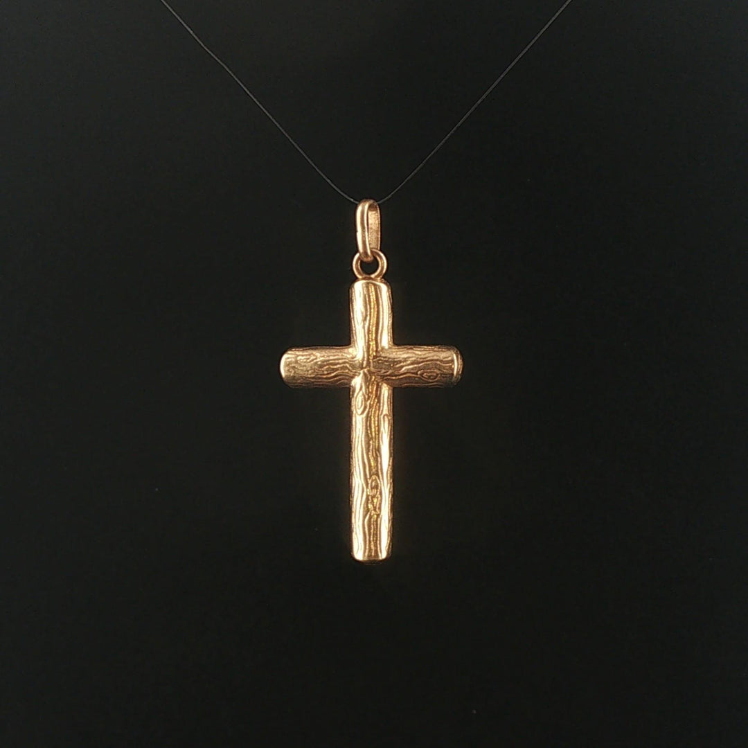 14k Yellow Gold 4.4g Solid Vintage Cross Pendant 1.75"