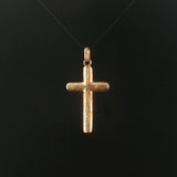 14k Yellow Gold 4.4g Solid Vintage Cross Pendant 1.75"