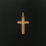 14k Yellow Gold 4.4g Solid Vintage Cross Pendant 1.75"