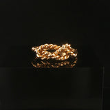 14k Yellow Gold and 3.3g Ladies Vintage Knot Rope Ring Size 6