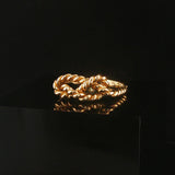 14k Yellow Gold and 3.3g Ladies Vintage Knot Rope Ring Size 6