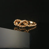 14k Yellow Gold and 3.3g Ladies Vintage Knot Rope Ring Size 6