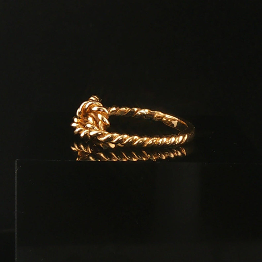 14k Yellow Gold and 3.3g Ladies Vintage Knot Rope Ring Size 6