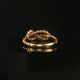 14k Yellow Gold and 3.3g Ladies Vintage Knot Rope Ring Size 6