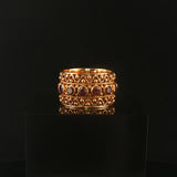 14k Yellow Gold and Garnet 7.3g Solid Vintage Ladies Band Ring Size 7