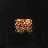 14k Yellow Gold and Garnet 7.3g Solid Vintage Ladies Band Ring Size 7