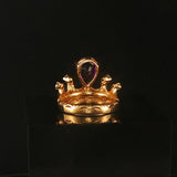 14k Yellow Gold Amethyst and Diamond Vintage Crown Ring Size 5