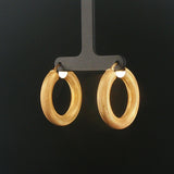 14k Yellow Gold 5.2g UnoAErre Hollow Thick Textured Hoop Earrings Italy 1.3"