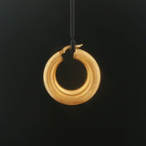 14k Yellow Gold 5.2g UnoAErre Hollow Thick Textured Hoop Earrings Italy 1.3"