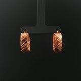 14k Rose Gold 3.4g Hollow Diamond Cut Hoop Earrings 1"