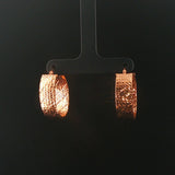 14k Rose Gold 3.4g Hollow Diamond Cut Hoop Earrings 1"