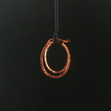 14k Rose Gold 3.4g Hollow Diamond Cut Hoop Earrings 1"