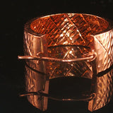 14k Rose Gold 3.4g Hollow Diamond Cut Hoop Earrings 1"