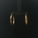 14k Yellow Gold 3.7g Hollow Squared Edge Round Hoop Earrings 1.25"