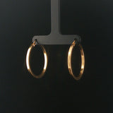 14k Yellow Gold 3.7g Hollow Squared Edge Round Hoop Earrings 1.25"