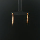 14k Yellow Gold 3.7g Hollow Squared Edge Round Hoop Earrings 1.25"