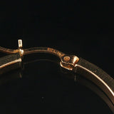 14k Yellow Gold 3.7g Hollow Squared Edge Round Hoop Earrings 1.25"