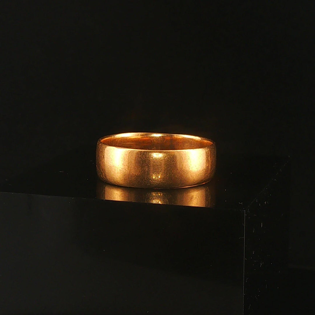 18k Yellow Gold 3.9g Vintage Solid 5.5mm Band Ring Size 7.5