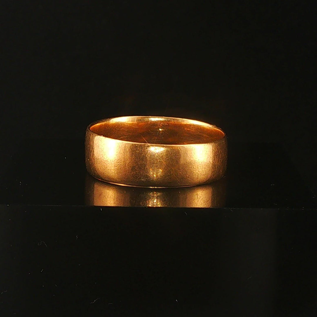 18k Yellow Gold 3.9g Vintage Solid 5.5mm Band Ring Size 7.5