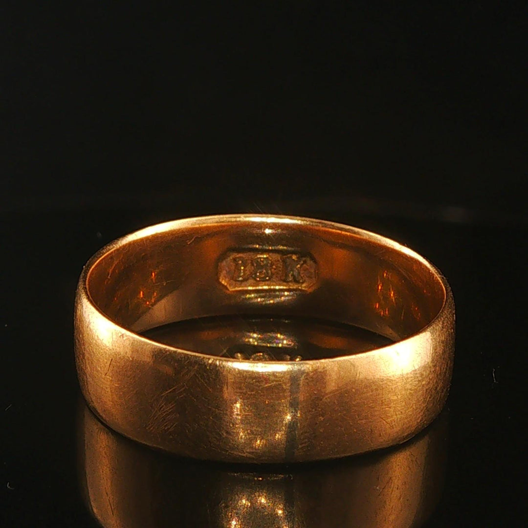 18k Yellow Gold 3.9g Vintage Solid 5.5mm Band Ring Size 7.5