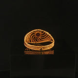 18k Yellow Gold and Pink Topaz Vintage Wire Swirl Ring Size 7.75