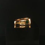 14k Yellow Gold and Emerald Men's Solid Squared Ring Size 9