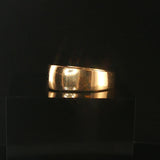 14k Yellow Gold and Emerald Men's Solid Squared Ring Size 9