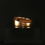 14k Yellow Gold and Emerald Men's Solid Squared Ring Size 9