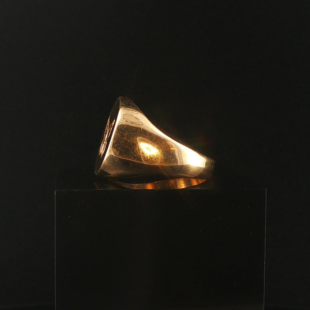 14k Yellow Gold 19.7g Solid Heavy Vintage Butterfly Signet Ring Size 10
