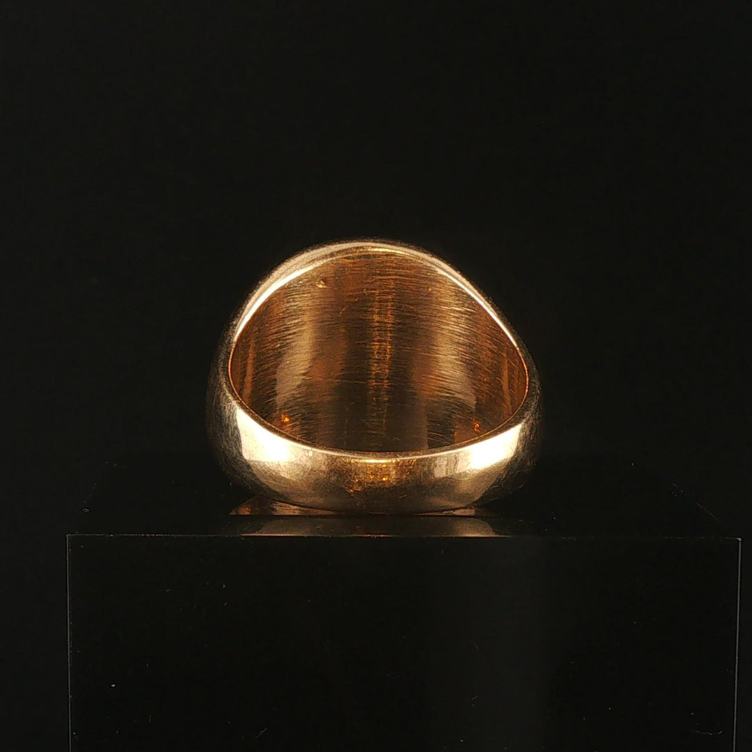 14k Yellow Gold 19.7g Solid Heavy Vintage Butterfly Signet Ring Size 10
