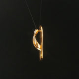 18k Yellow Gold and Diamond Polished Sandal Slide Pendant 1"