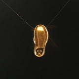 18k Yellow Gold and Diamond Polished Sandal Slide Pendant 1"