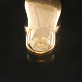 18k Yellow Gold and Diamond Polished Sandal Slide Pendant 1"