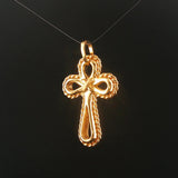 18k Yellow Gold 3.9g Vintage Fancy Cross Pendant Italy 1.65"