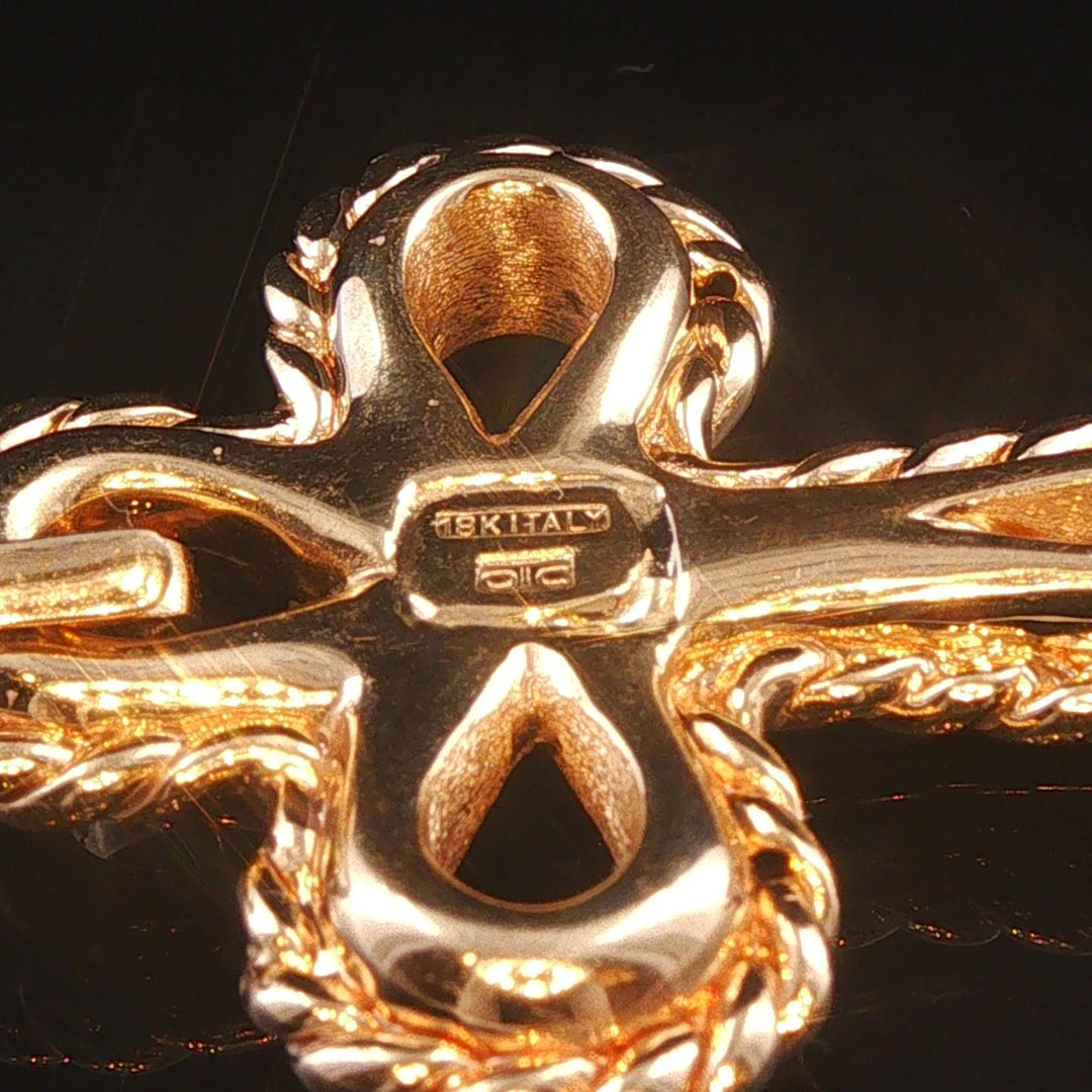 18k Yellow Gold 3.9g Vintage Fancy Cross Pendant Italy 1.65"