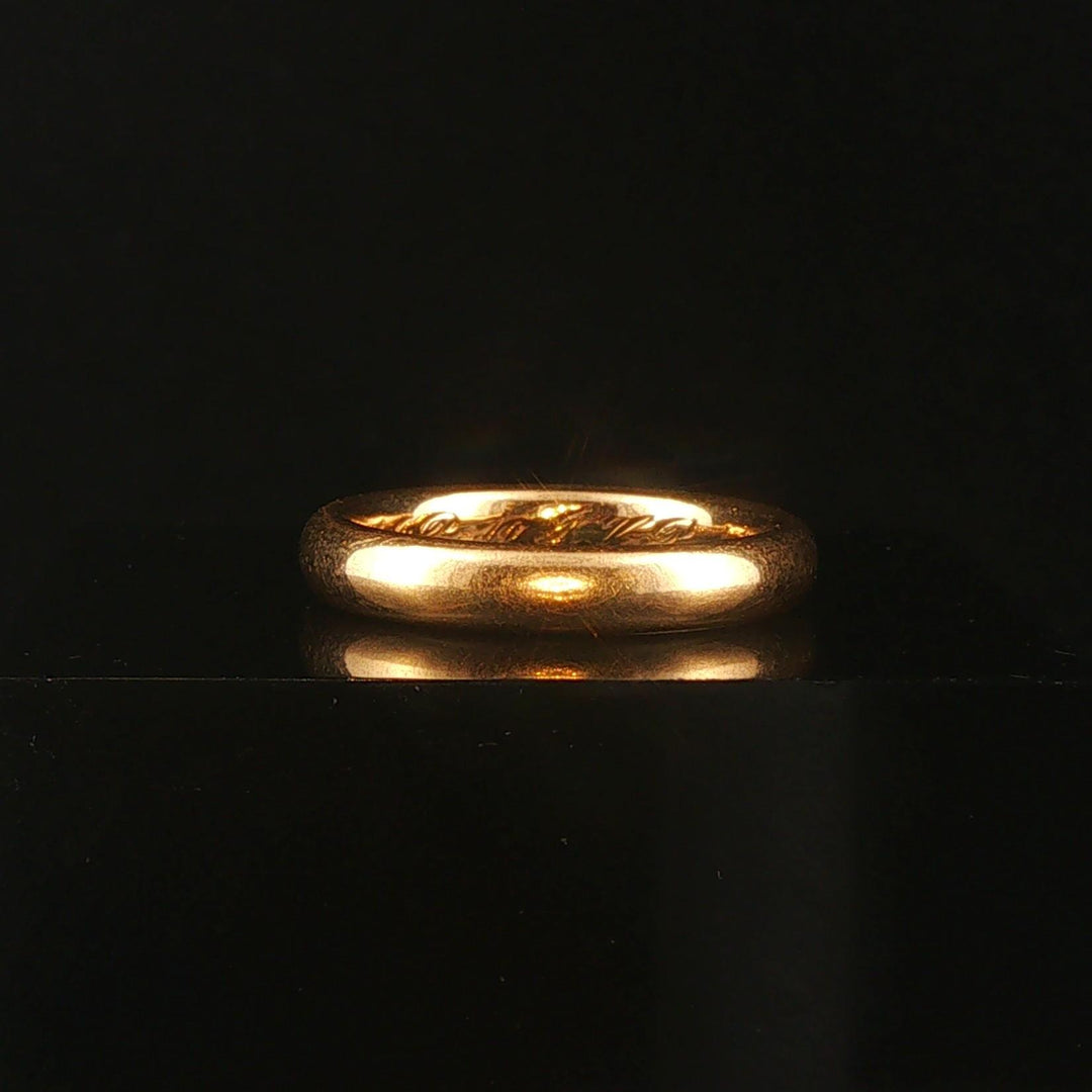 Antique 18k Yellow Gold 5.7g Solid Polished 3.5mm Band Ring Size 6