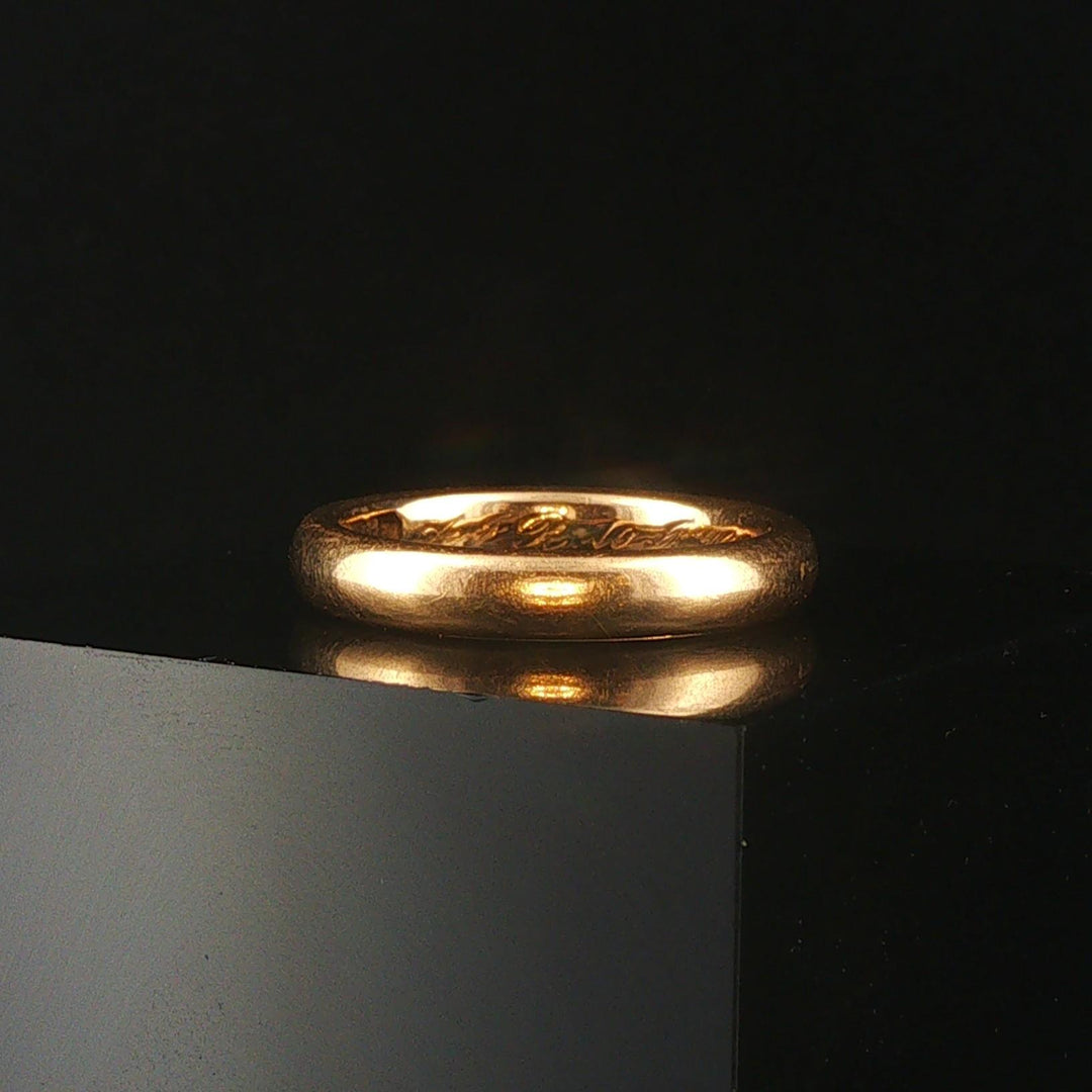 Antique 18k Yellow Gold 5.7g Solid Polished 3.5mm Band Ring Size 6