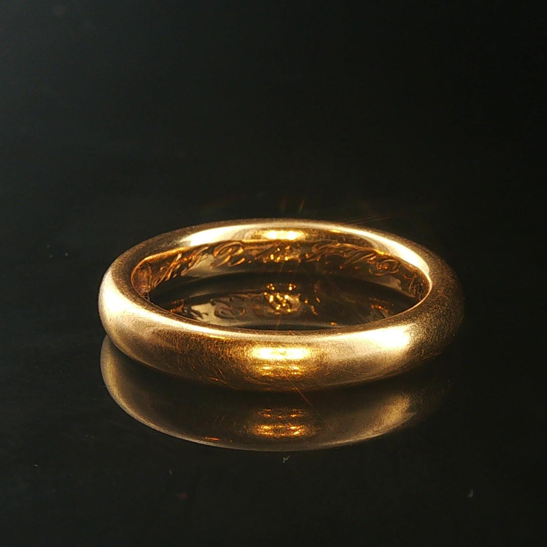 Antique 18k Yellow Gold 5.7g Solid Polished 3.5mm Band Ring Size 6