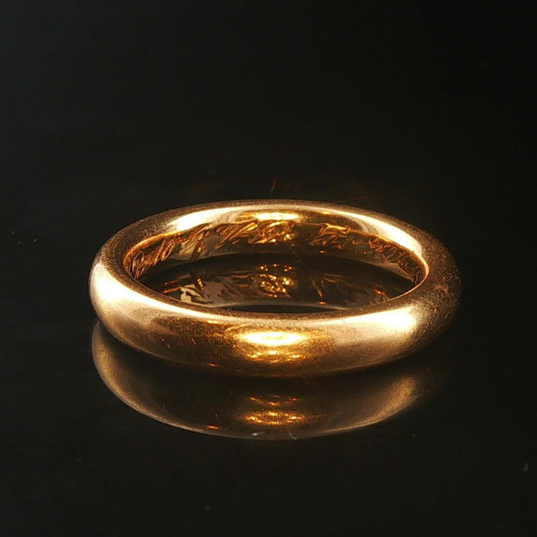 Antique 18k Yellow Gold 5.7g Solid Polished 3.5mm Band Ring Size 6